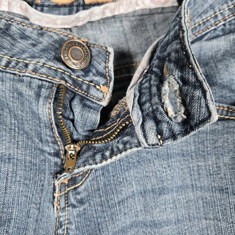 Rue 21 Y2K Low Rise Flare Leg Blue Denim Jeans Juniors Size 1/2